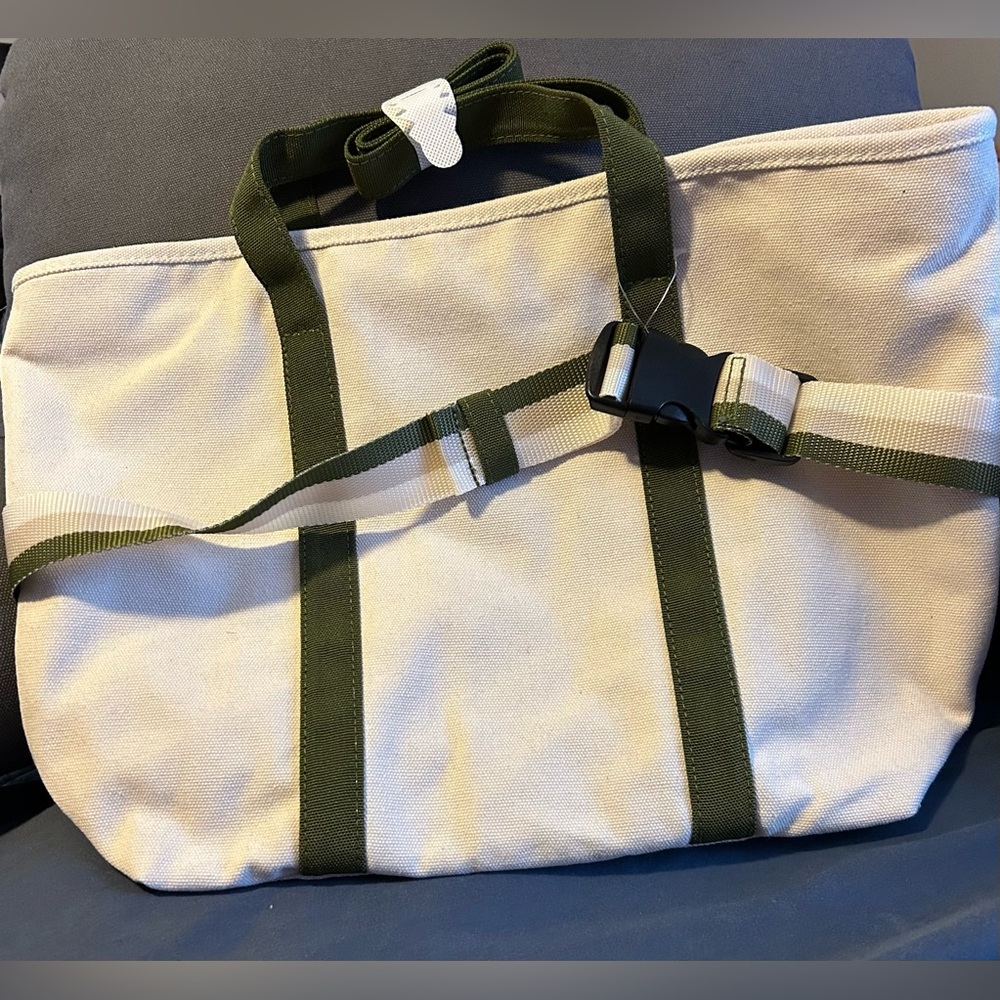 Canvas Tote Bag with Green Accents from DSW